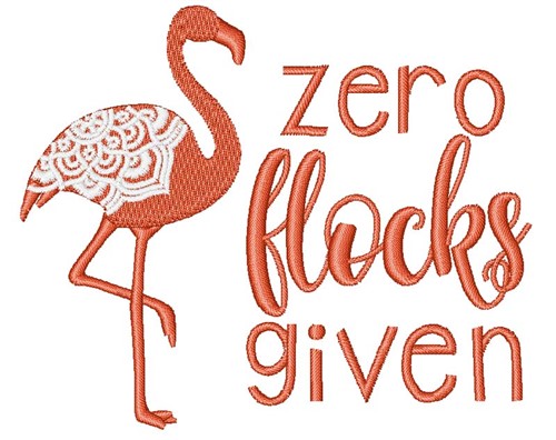 Zero Flocks Given Machine Embroidery Design