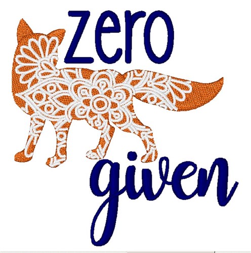 Zero Fox Given Machine Embroidery Design