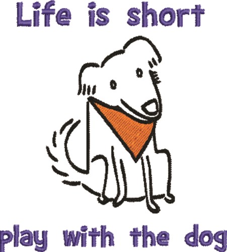 Play With Dog Machine Embroidery Design