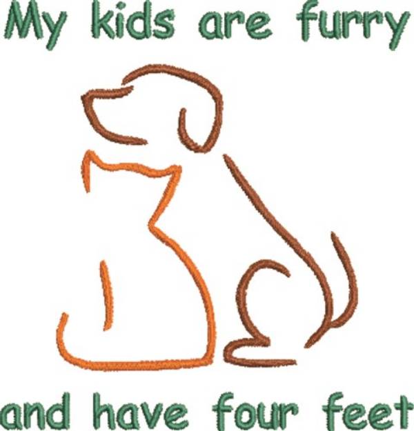Picture of Kids Are Furry Machine Embroidery Design