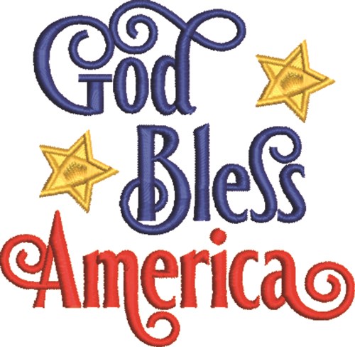 God Bless America Machine Embroidery Design