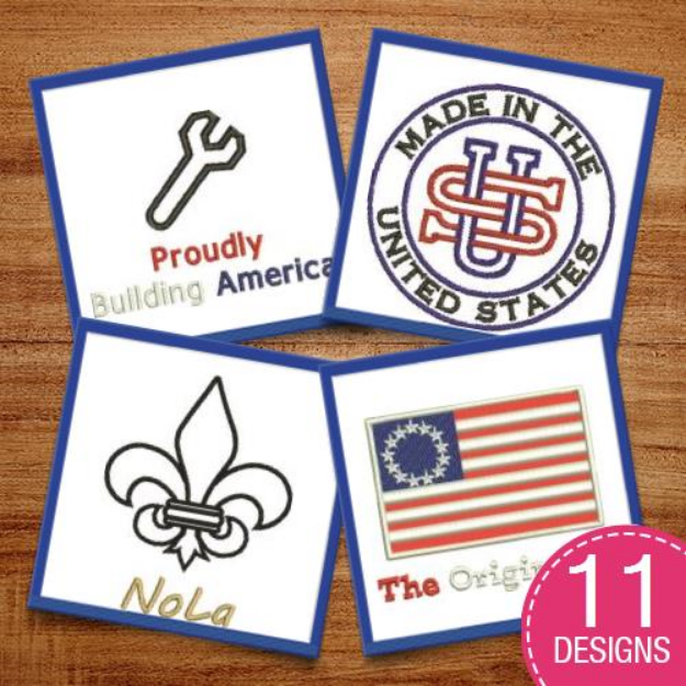 Picture of Made In The USA Embroidery Design Pack