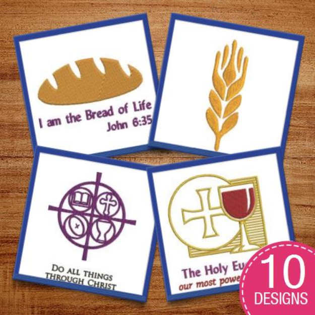 Picture of Symbols Of Communion Embroidery Design Pack