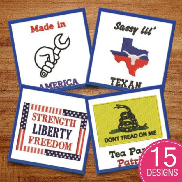 Picture of Strength, Liberty, Freedom Embroidery Design Pack