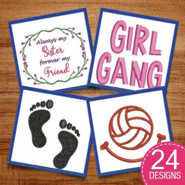 Picture of Girl Gang Embroidery Design Pack