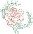 Picture of Decorative Rose Outline Machine Embroidery Design