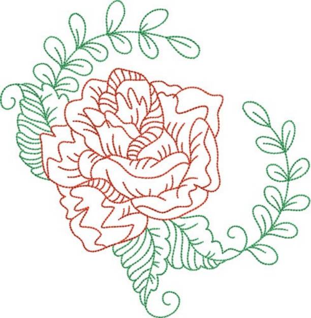 Picture of Decorative Rose Outline Machine Embroidery Design