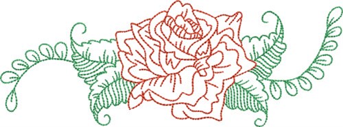 Rose Outline Border Machine Embroidery Design