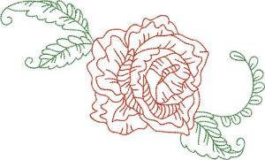 Picture of Delicate Rose Outline Machine Embroidery Design