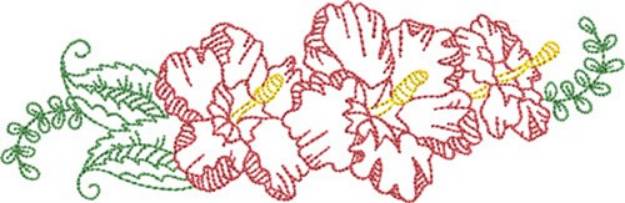 Picture of Hibiscus Flower Outline Machine Embroidery Design