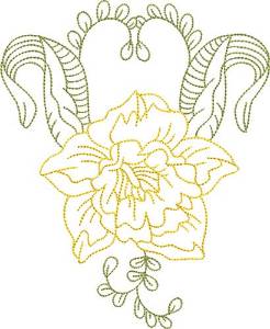 Picture of Daffodil Outline Machine Embroidery Design