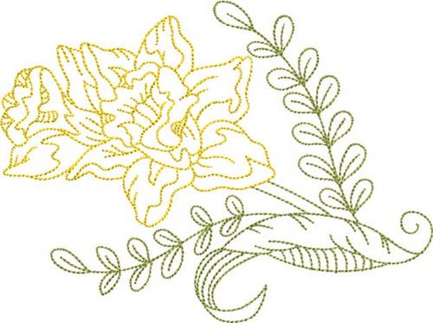 Picture of Creeping Daffodil Outline Machine Embroidery Design