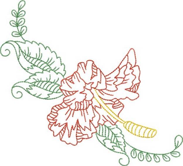 Picture of Trailing Hibiscus Outline Machine Embroidery Design