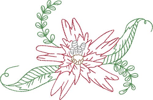 Wild Flower Outline Machine Embroidery Design