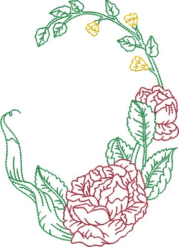 Oval Rose Machine Embroidery Design