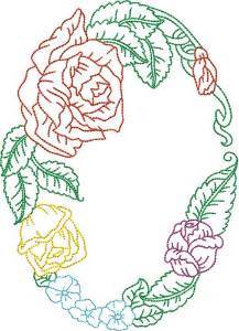 Picture of Outline Oval Flowers