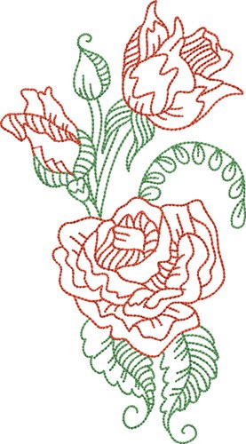 Rose Flower Machine Embroidery Design