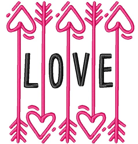 Love Arrows Machine Embroidery Design