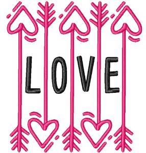 Picture of Love Arrows Machine Embroidery Design