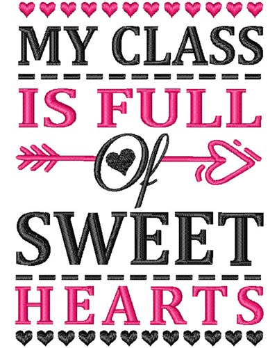 Class Of Sweet Hearts Machine Embroidery Design