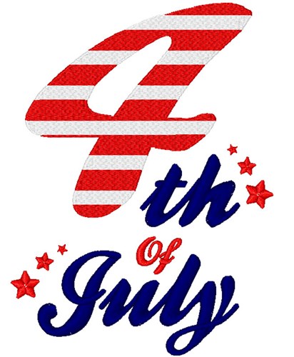 Patriotic 4th of July Machine Embroidery Design