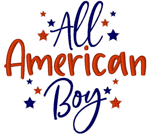Decorative All American Boy Machine Embroidery Design