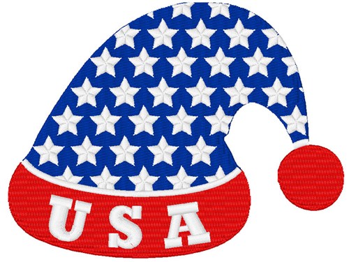 USA Santa Hat Machine Embroidery Design