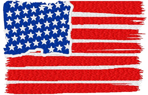 Distressed American Flag Machine Embroidery Design