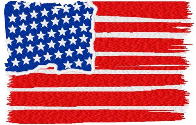 Picture of Distressed American Flag Machine Embroidery Design