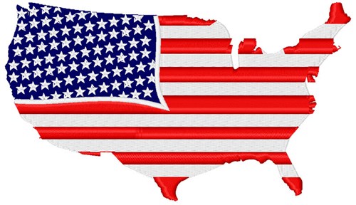 American Flag United States Machine Embroidery Design