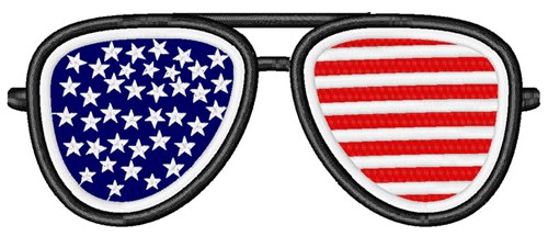 American Flag Sunglasses Machine Embroidery Design