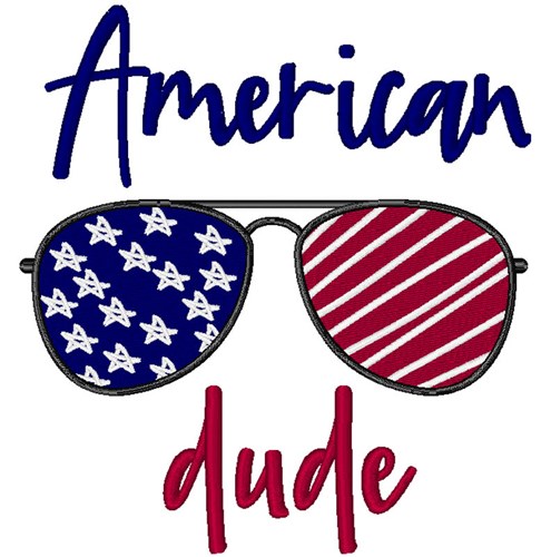American Dude Sunglasses Machine Embroidery Design