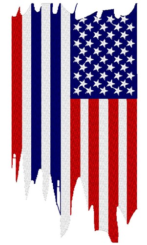 Distressed American Flag Machine Embroidery Design