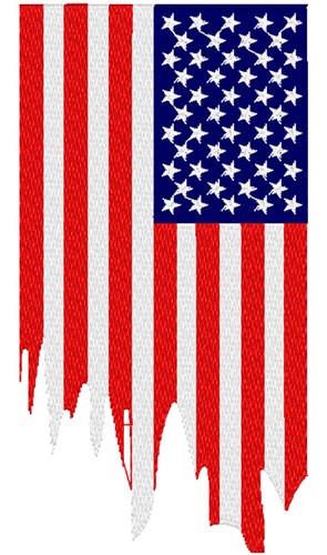 Torn American Flag Machine Embroidery Design