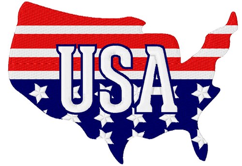 American Flag United States Machine Embroidery Design