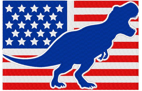American Flag T-Rex Machine Embroidery Design