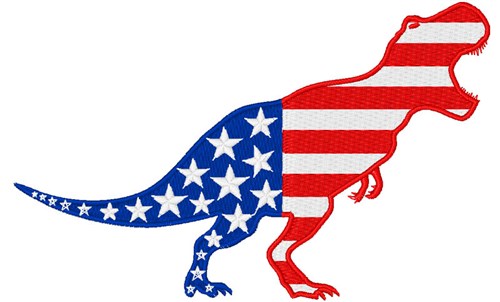 Patriotic T-Rex Machine Embroidery Design