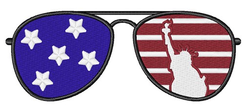 Statue Of Liberty Sunglasses Machine Embroidery Design