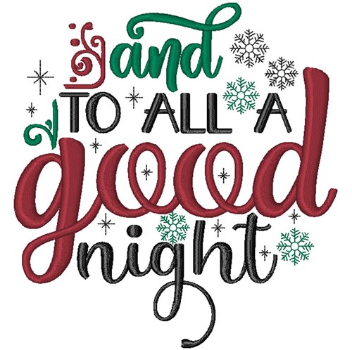 To All A Good Night Machine Embroidery Design