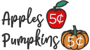 Picture of Apples & Pumpkins Machine Embroidery Design