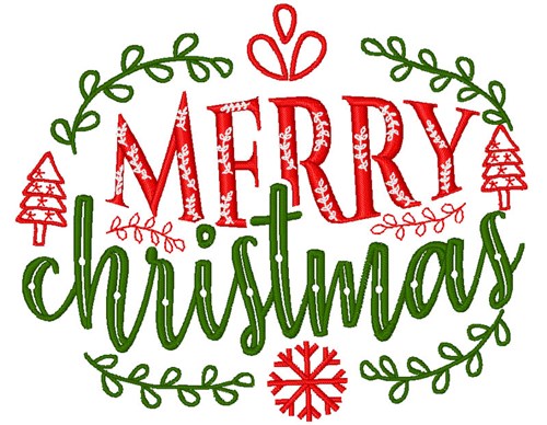 Merry Christmas Decoration Machine Embroidery Design