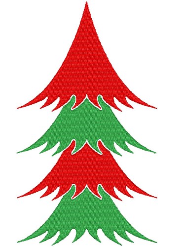 Multi-Color Christmas Tree Machine Embroidery Design