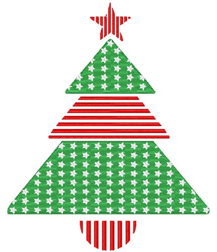 Wrapping Paper Christmas Tree Machine Embroidery Design