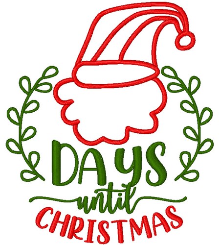 Days Until Christmas Machine Embroidery Design