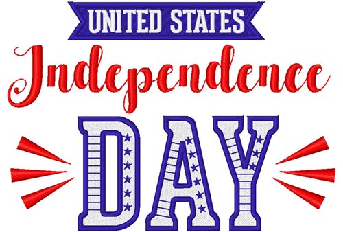 United States Independence Day Machine Embroidery Design