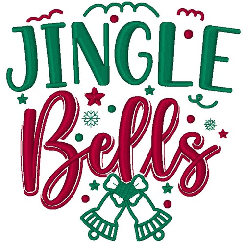 Jingle Bells Outline Machine Embroidery Design