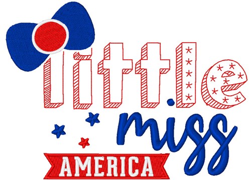 Little Miss America Machine Embroidery Design