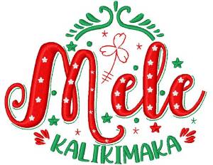 Picture of Mele Kalikimaka Machine Embroidery Design