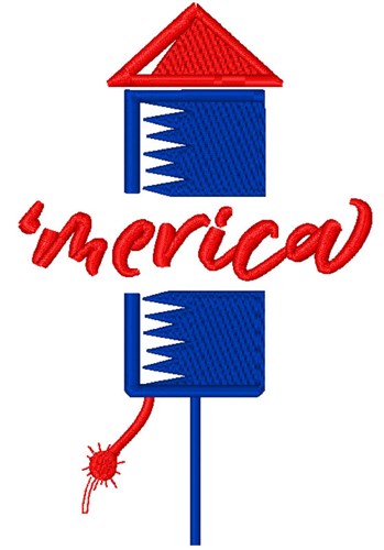 Merica Rocket Machine Embroidery Design