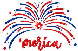 Picture of Merica Fireworks Machine Embroidery Design